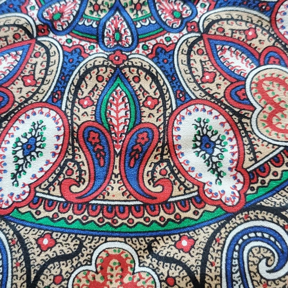 Vintage square silk paisley scarf